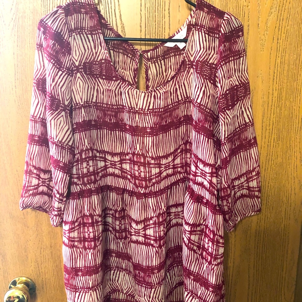 3/4 sleeve patterned top